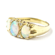 Load image into Gallery viewer, 18ct Yellow Gold Diamond &amp; Opal Ring
