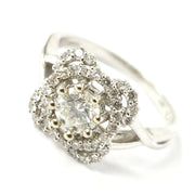 Load image into Gallery viewer, 14ct White Gold Diamond Cluster Ring