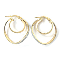 9ct Gold Glitter Hoop Earrings