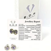 Load image into Gallery viewer, 18ct White Gold Diamond & Tanzanite Studs