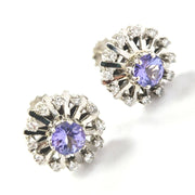 Load image into Gallery viewer, 18ct White Gold Diamond & Tanzanite Studs