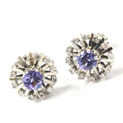 Load image into Gallery viewer, 18ct White Gold Diamond & Tanzanite Studs