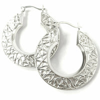 Sterling Silver Patterned Hoops Sterling Silver Patterned Hoops