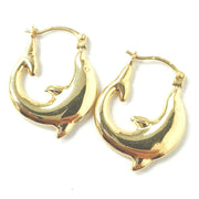 Load image into Gallery viewer, 9ct Gold Dolphin Hoops
