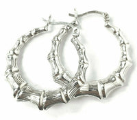 Sterling Silver Bamboo Patterned Hoops Sterling Silver Bamboo Patterned Hoops