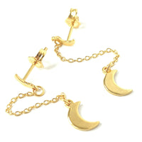 Gold Plated Silver Dangle Moon Earrings Gold Plated Silver Dangle Moon Earrings