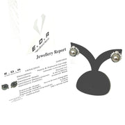 Load image into Gallery viewer, 18ct White Gold Black Pearl & Diamond Studs