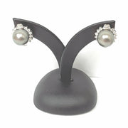 Load image into Gallery viewer, 18ct White Gold Pearl &amp; Diamond Studs
