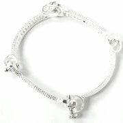 Load image into Gallery viewer, Silver Zirconia Plain & Patterned Spanner Bangle