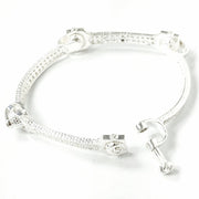 Load image into Gallery viewer, Silver Zirconia Plain & Patterned Spanner Bangle