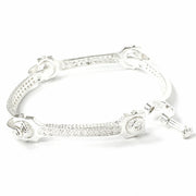 Load image into Gallery viewer, Silver Zirconia Plain & Patterned Spanner Bangle