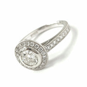 Load image into Gallery viewer, Platinum 1.09ct Diamond Halo Solitaire Ring