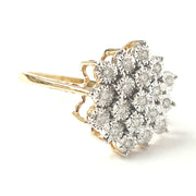 Load image into Gallery viewer, 9ct Yellow Gold Flower Cluster Ring 0.20ct
