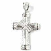 Load image into Gallery viewer, Silver Zirconia Cross Pendant