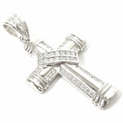 Load image into Gallery viewer, Silver Zirconia Cross Pendant