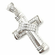 Load image into Gallery viewer, Silver Zirconia Cross Pendant
