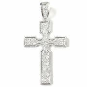 Load image into Gallery viewer, Silver Zirconia Flat Cross Pendant
