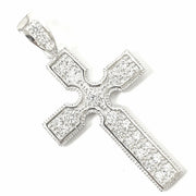 Load image into Gallery viewer, Silver Zirconia Flat Cross Pendant