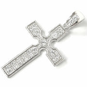 Load image into Gallery viewer, Silver Zirconia Flat Cross Pendant