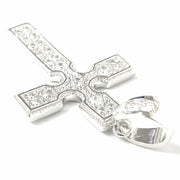 Load image into Gallery viewer, Silver Zirconia Flat Cross Pendant