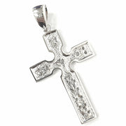 Load image into Gallery viewer, Silver Zirconia Flat Cross Pendant