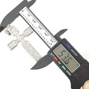 Load image into Gallery viewer, Silver Zirconia Flat Cross Pendant