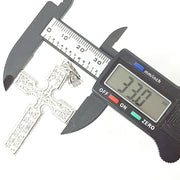 Load image into Gallery viewer, Silver Zirconia Flat Cross Pendant