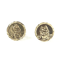 9ct Gold St Christopher Studs