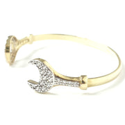 Load image into Gallery viewer, 9ct Gold Zirconia Baby Spanner Torque Bangle