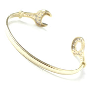 Load image into Gallery viewer, 9ct Gold Zirconia Baby Spanner Torque Bangle