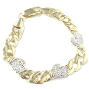 Load image into Gallery viewer, 9ct Gold Zirconia Boxing Gloves Square Curb Baby Bracelet