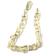 Load image into Gallery viewer, 9ct Gold Zirconia Boxing Gloves Square Curb Baby Bracelet