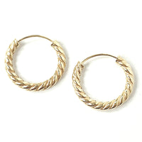 9ct Gold Twisted 15mm Sleepers 9ct Gold Twisted 15mm Sleepers