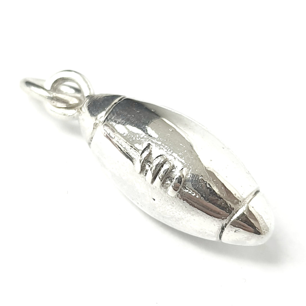 Silver Rugby Ball Pendant