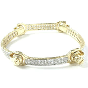 Load image into Gallery viewer, 9ct Gold Zirconia Spanner Bone Bangle