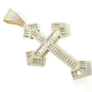 Load image into Gallery viewer, 9ct Gold White Zirconia Cross Pendant