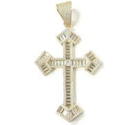 Load image into Gallery viewer, 9ct Gold White Zirconia Cross Pendant
