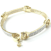 Load image into Gallery viewer, 9ct Gold Zirconia Spanner Bone Bangle