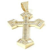 Load image into Gallery viewer, 9ct Gold White Zirconia Cross Pendant