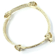 Load image into Gallery viewer, 9ct Gold Zirconia Spanner Bone Bangle