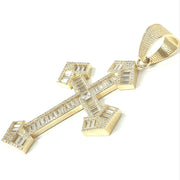 Load image into Gallery viewer, 9ct Gold White Zirconia Cross Pendant