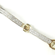 Load image into Gallery viewer, 9ct Gold Zirconia Spanner Bone Bangle