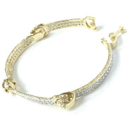 Load image into Gallery viewer, 9ct Gold Zirconia Spanner Bone Bangle