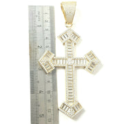 Load image into Gallery viewer, 9ct Gold White Zirconia Cross Pendant