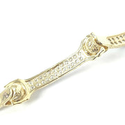 Load image into Gallery viewer, 9ct Gold Zirconia Spanner Bone Bangle