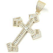 Load image into Gallery viewer, 9ct Gold White Zirconia Cross Pendant