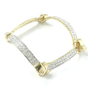 Load image into Gallery viewer, 9ct Gold Zirconia Spanner Bone Bangle