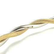 Load image into Gallery viewer, 9ct White & Yellow Gold Twisted Bangle