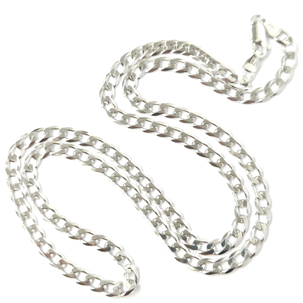 9ct White Gold Curb Chain