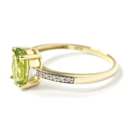 Load image into Gallery viewer, 9ct Yellow Gold Diamond &amp; Green Stone Ring
